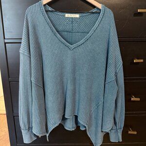 Free People | We the Free Coraline Thermal | Size Small | Legion Blue | EUC